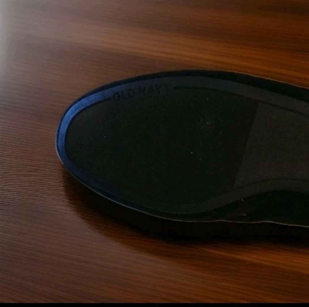 Old Navy Soft Black Slip On Synthetic Round Toe Ballet Flat Shoes Sz 10